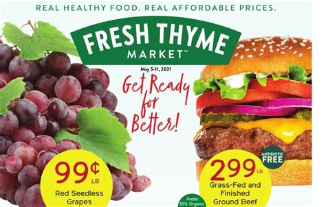 Fresh Thyme Cold Pressed Juices, 16 oz, BUY 1 GET 1 equal or lesser value. . Fresh thyme weekly ad preview